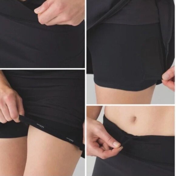 Lululemon Run Black Pace Setter Mini Skirt Size 6 Reg - Picture 3 of 14